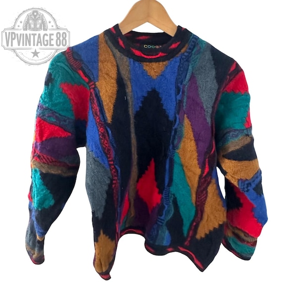 Vintage Coogi Australia Jumper | 90s Colourful 3D Knit Wool Sweater | Hip Hop Streetwear | Women's Size M