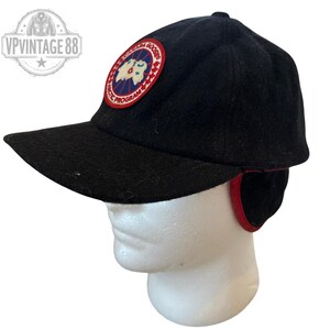 Vintage Canada Goose Trapper Style Black Wool / Nylon Hat One Size - Authentic