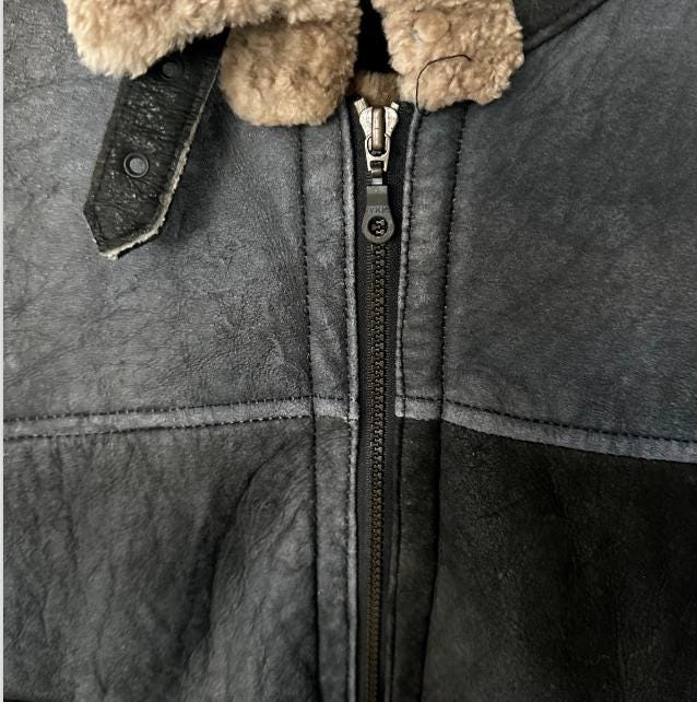 Giacca Bomber B3 Pilota In Vera Pelle Di Pecora Shearling S - Foto 10