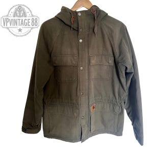 ★CODEGRAPHY★Vintage Washed Cotton Hooded Work Jacket★ Retro Hooded Work Jacket – Copping Zone