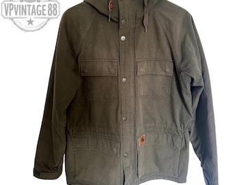 Vintage 1990s Green Carhartt Jacket / Workwear / Thrashed / Made