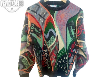 Nineties Black, White & Yellow 3D Knit Coogi Pullover Sweater - Etsy