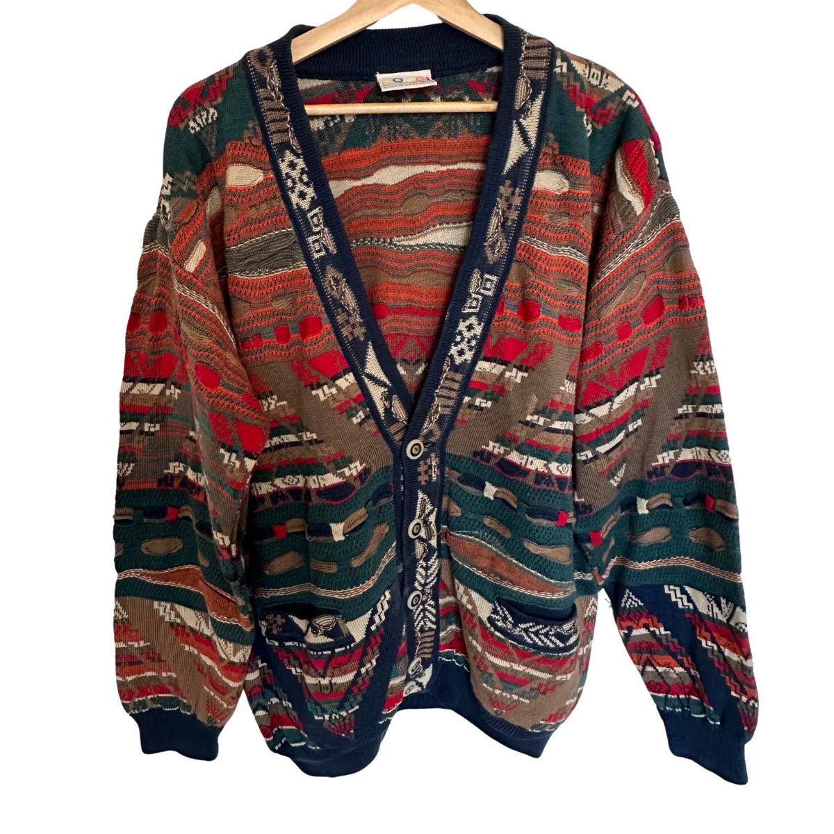 Vintage Coogi Australia Sweater | 90s Hip Hop Iconic Colourful 3D