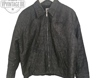 Chaqueta Carhartt vintage: abrigo de trabajo de lona gris oscuro, estilo años 90