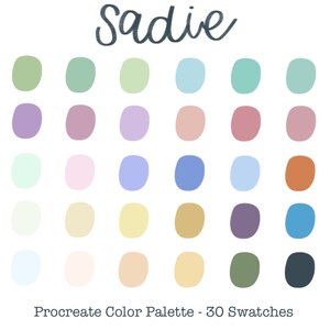 Sadie Procreate Color Palette - procreate tool - instant download