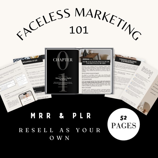 Faceless Marketing 101 Ebook: Master Resell Rights, PLR, Done-for-You - Passive Profits for Small Business Owners