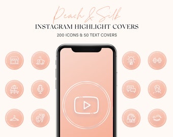250 Instagram Highlight Icons, Highlight Covers for Instagram, Peach and Silk Instagram Highlight Covers