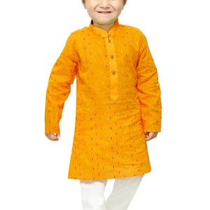 Boys Kurta set casual comfort wear / festival wear / Indian Ethnic / Traditional wear for kids BKP4901 - Yellow