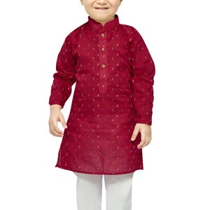 Boys Kurta set casual comfort wear / festival wear / Indian Ethnic / Traditional wear for kids BKP489 - Maroon