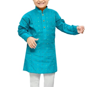 Boys Kurta set casual comfort wear / festival wear / Indian Ethnic / Traditional wear for kids BKP490 - Blue