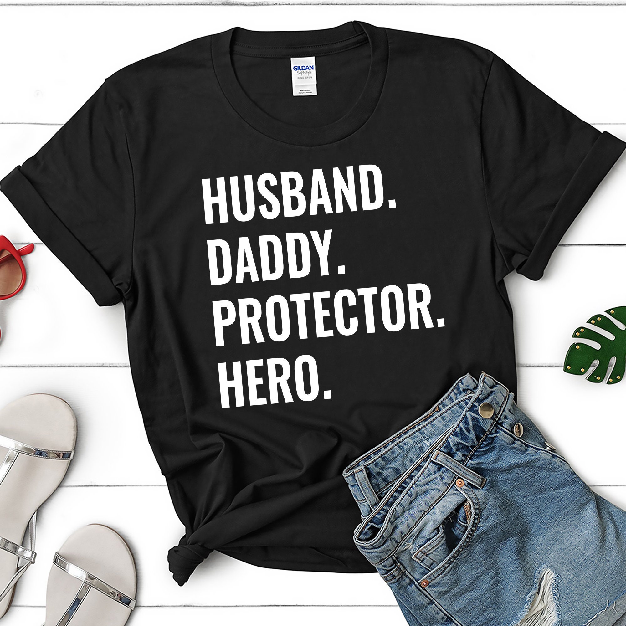 Husband Daddy Protector Hero Shirt New Father Tee Shirt | Etsy