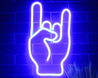 Rock On Hand Sign Kid Room Flex Silicone LED Neon Sign st16-fnu0067