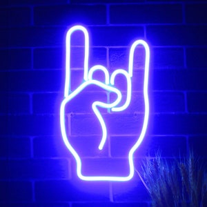 Rock On Hand Sign Kid Room Flex Silicone LED Neon Sign st16-fnu0067