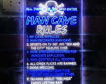 Family Rules Forgive Living Room Decoration Dual Color LED Sign st6-i3912