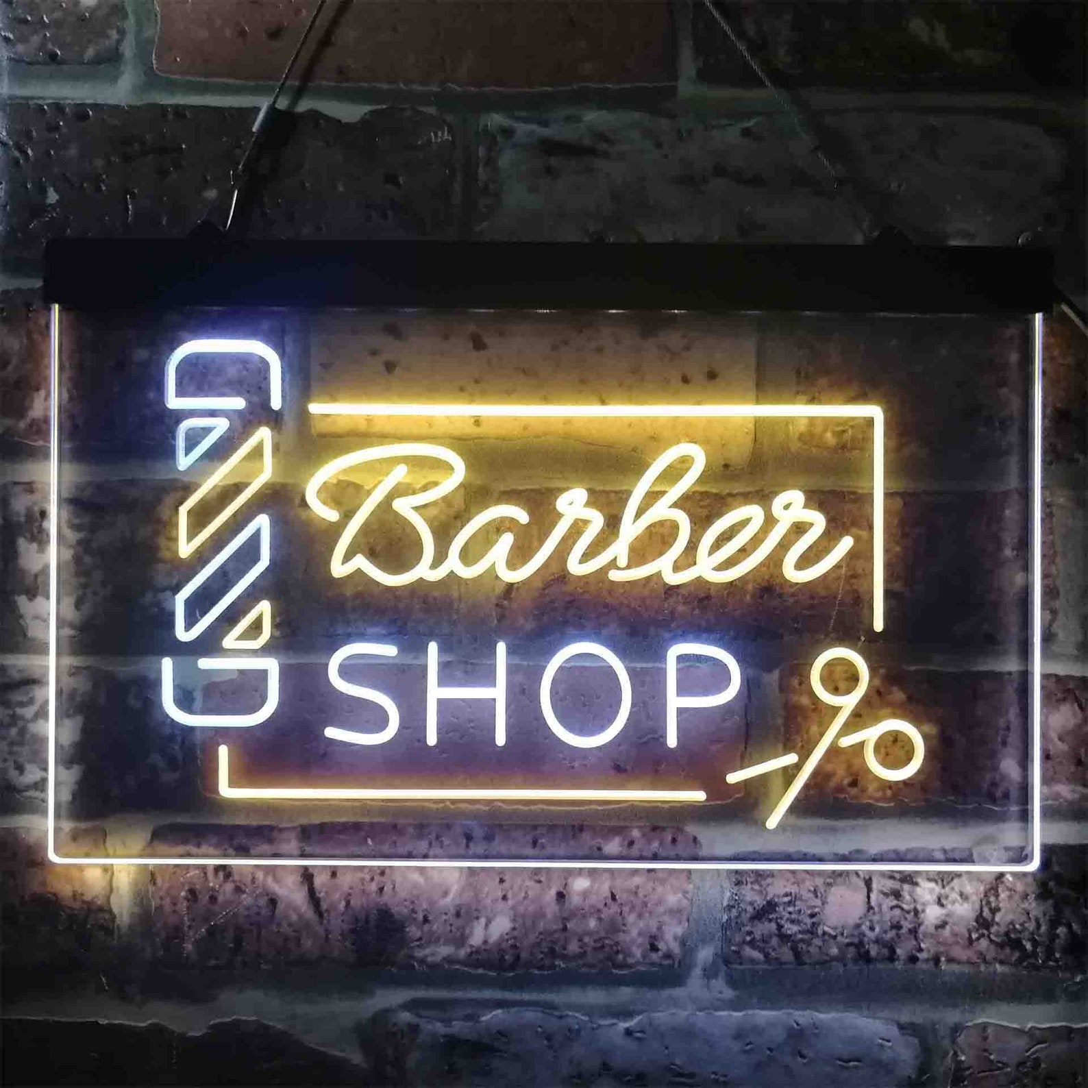 Barber Shop Pole Scissor Hair Cut Dual Color LED Neon Sign | Etsy