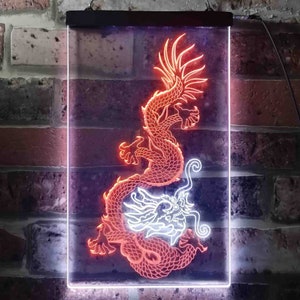 Chinese Dragon Tattoo Decoration Dual Color LED Neon Sign st6-j0340