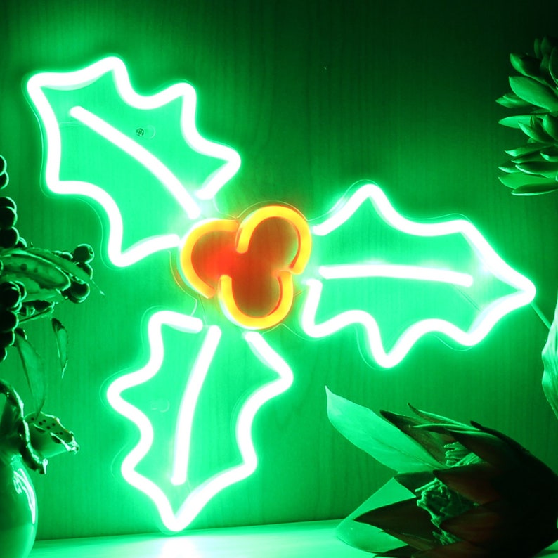 Christmas Holly Flex Silicone LED Neon Sign st16-fnu0158 image 1