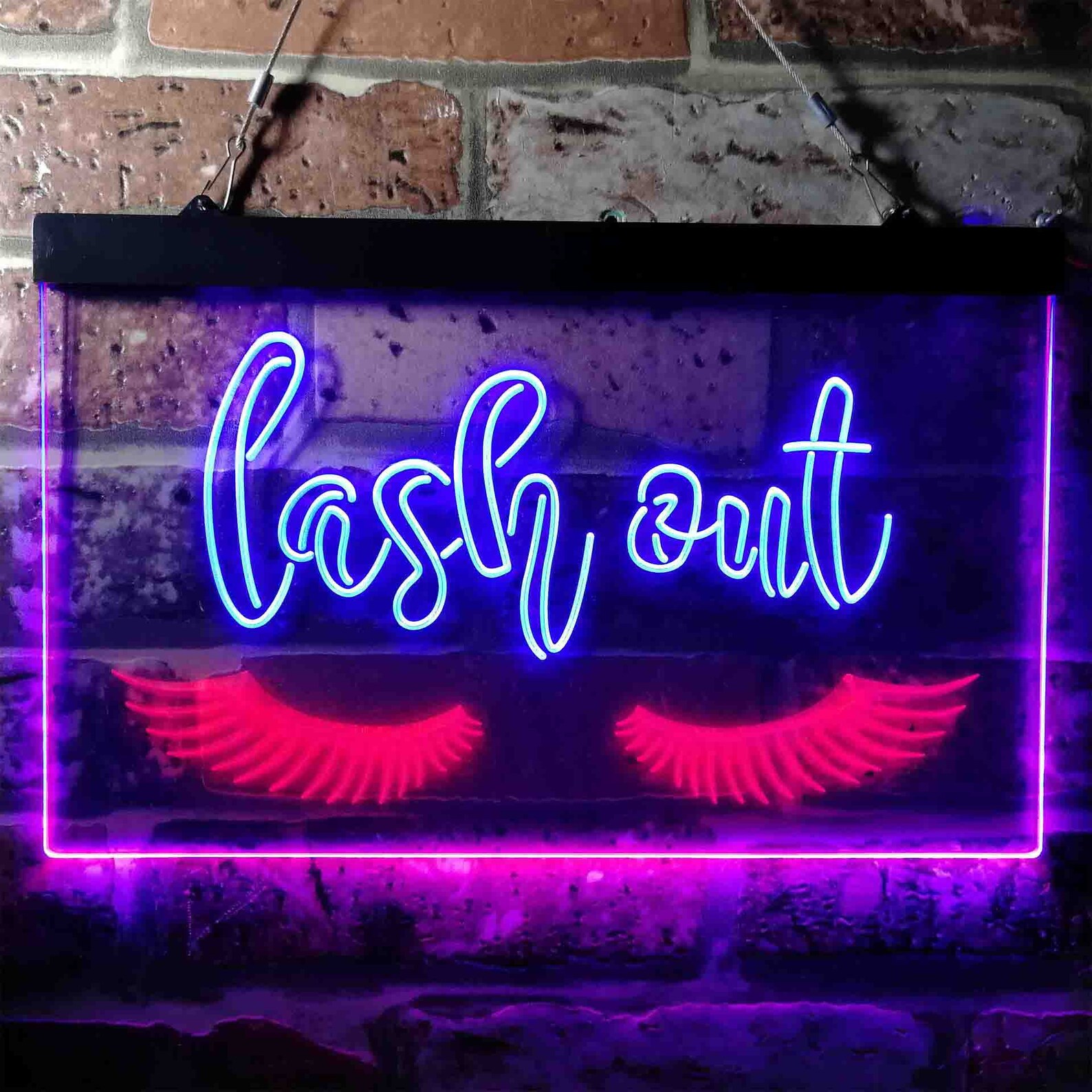 Lash Out Eyelash Lady Girl Room Dual Color LED Neon Sign Etsy