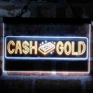 Cash For Gold We Buy Shop Dual Color LED Neon Sign st6-i4038