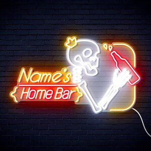 Name Personalized Home Bar - Skull drink beer Extra-Large Ultra-Bright LED Neon Sign st16-fn-v0015-tm