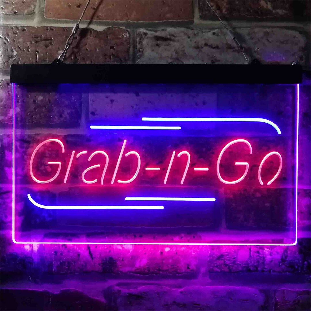 Grab Collection Sign Grab N Go Take Away Shop Dual Color LED Neon Sign St6-i3868 - Etsy