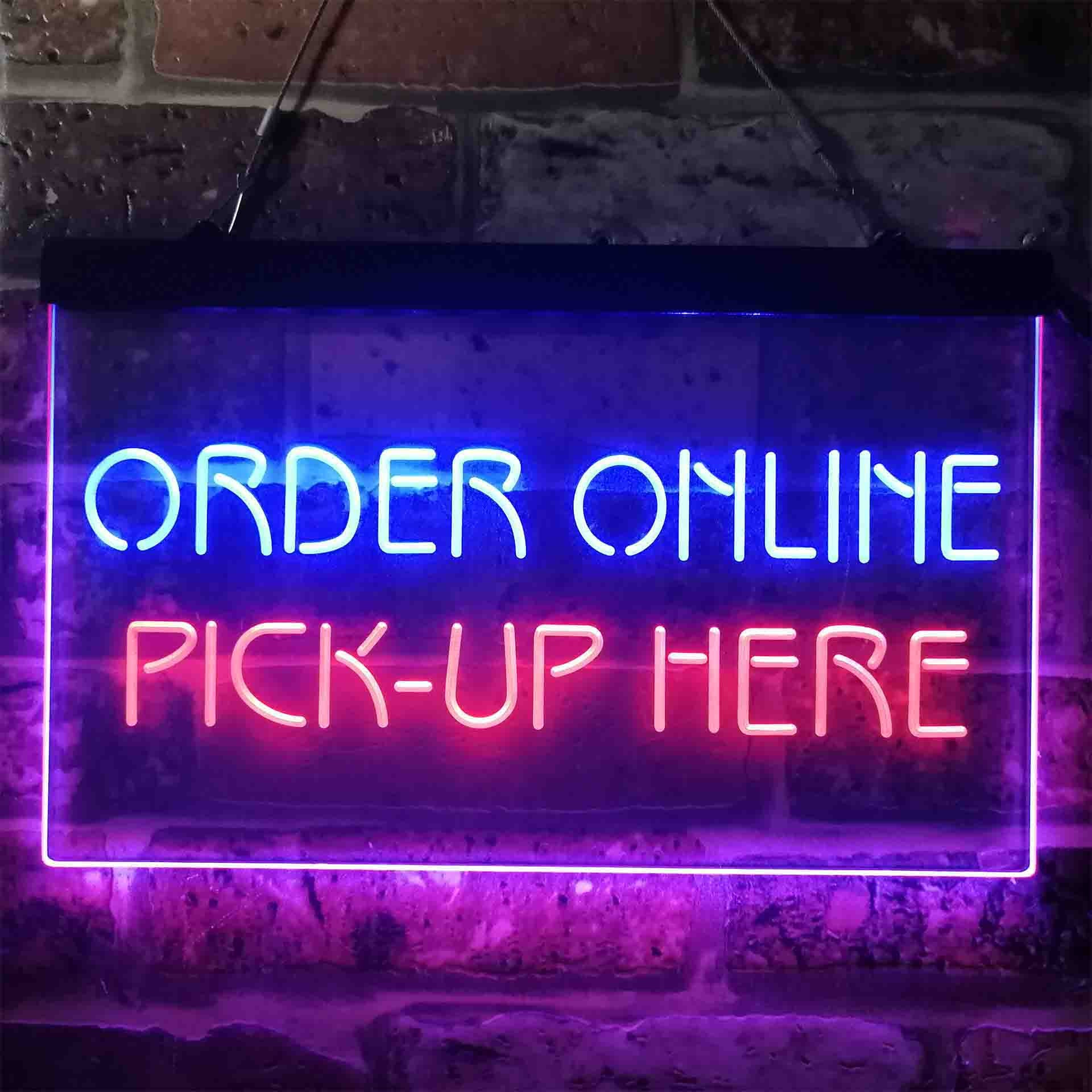 Order Online Pick Up Here Shop Dual Color Led Neon Sign Etsy