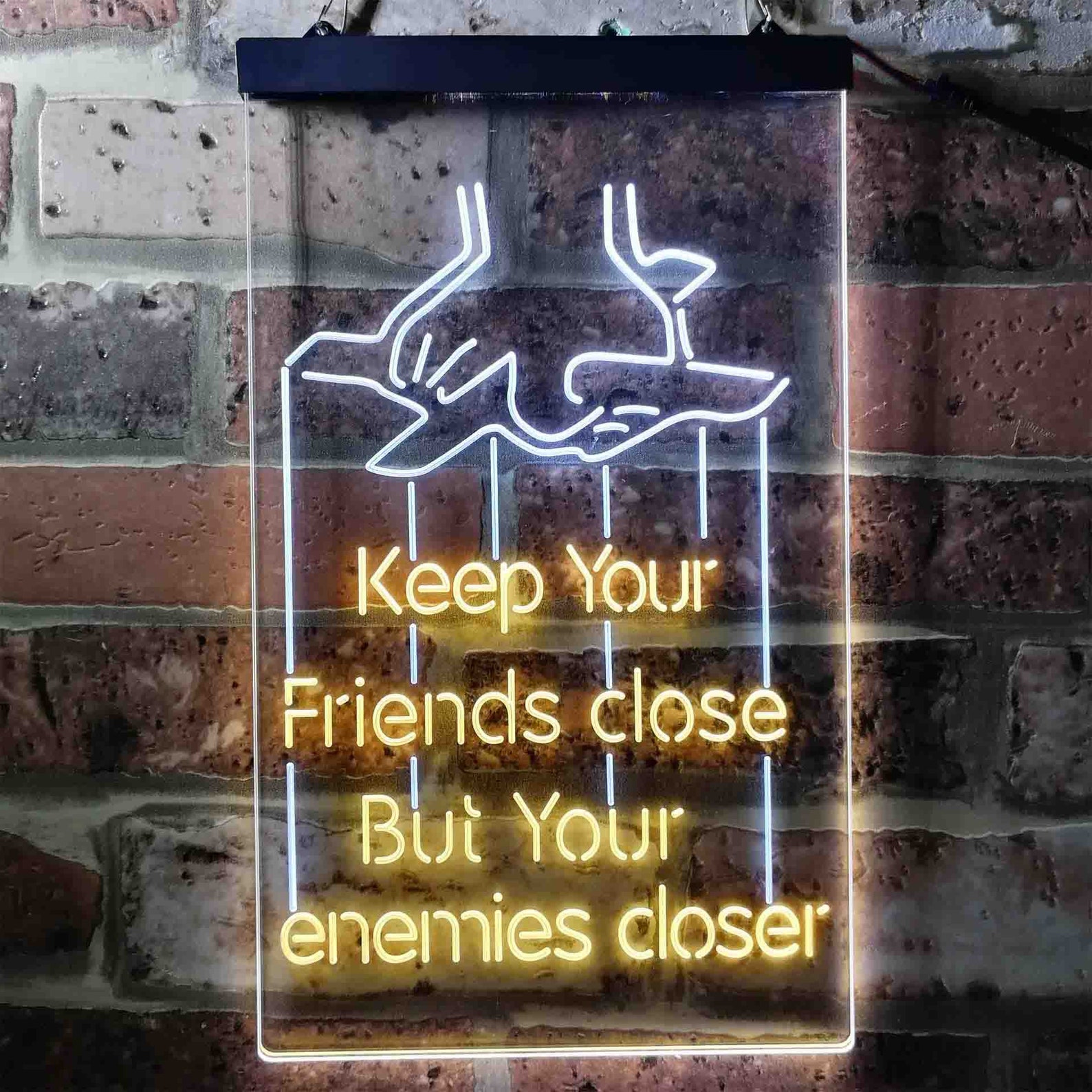 Keep your friends close but your enemies closer quotes dual etsy