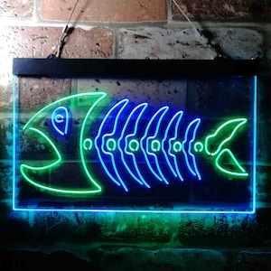 Fish Bond Night Club Display Room Dual Color LED Neon Sign st6-i3693