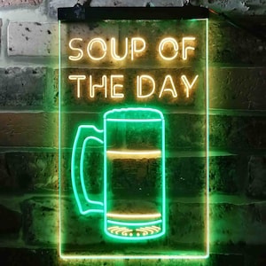 Soup of the Day Beer Bar Dual Color LED Neon Sign st6-i3669