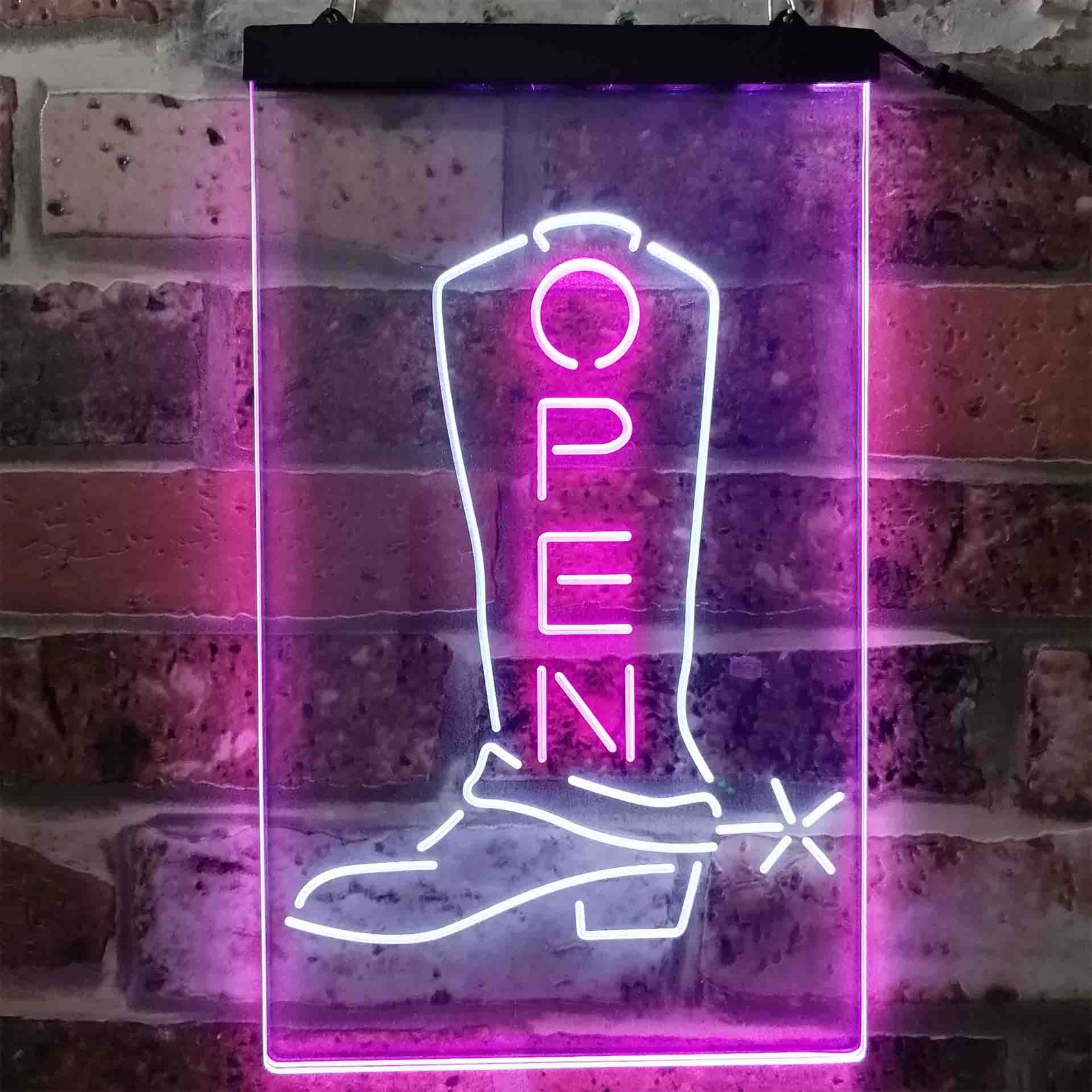 Open Cowboy Shoe Shop Display Dual Color LED Sign St6-i3892 | Etsy