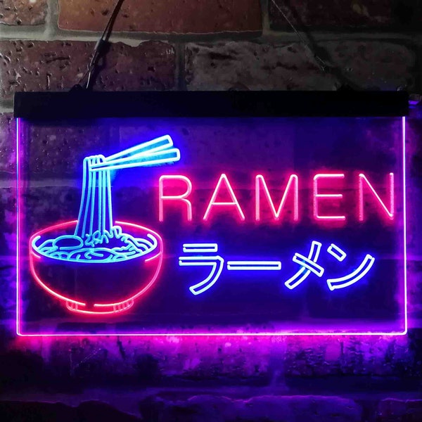 Ramen japanska nudlar butik display dubbelfärgad LED neonskylt st6-i3613