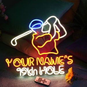 Name Personalized 19th Hole Golf Club Extra-Large Ultra-Bright LED Neon Sign st16-fn-p0021-tm