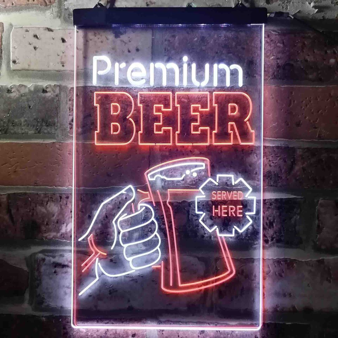 Premium Beer Served Here Bar Dual Color LED Neon Sign St6-i3671 - Etsy