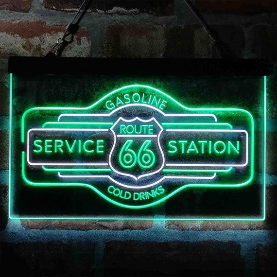 Route 66 Gasoline Dual Color LED Neon Sign St6-i3982 - Etsy