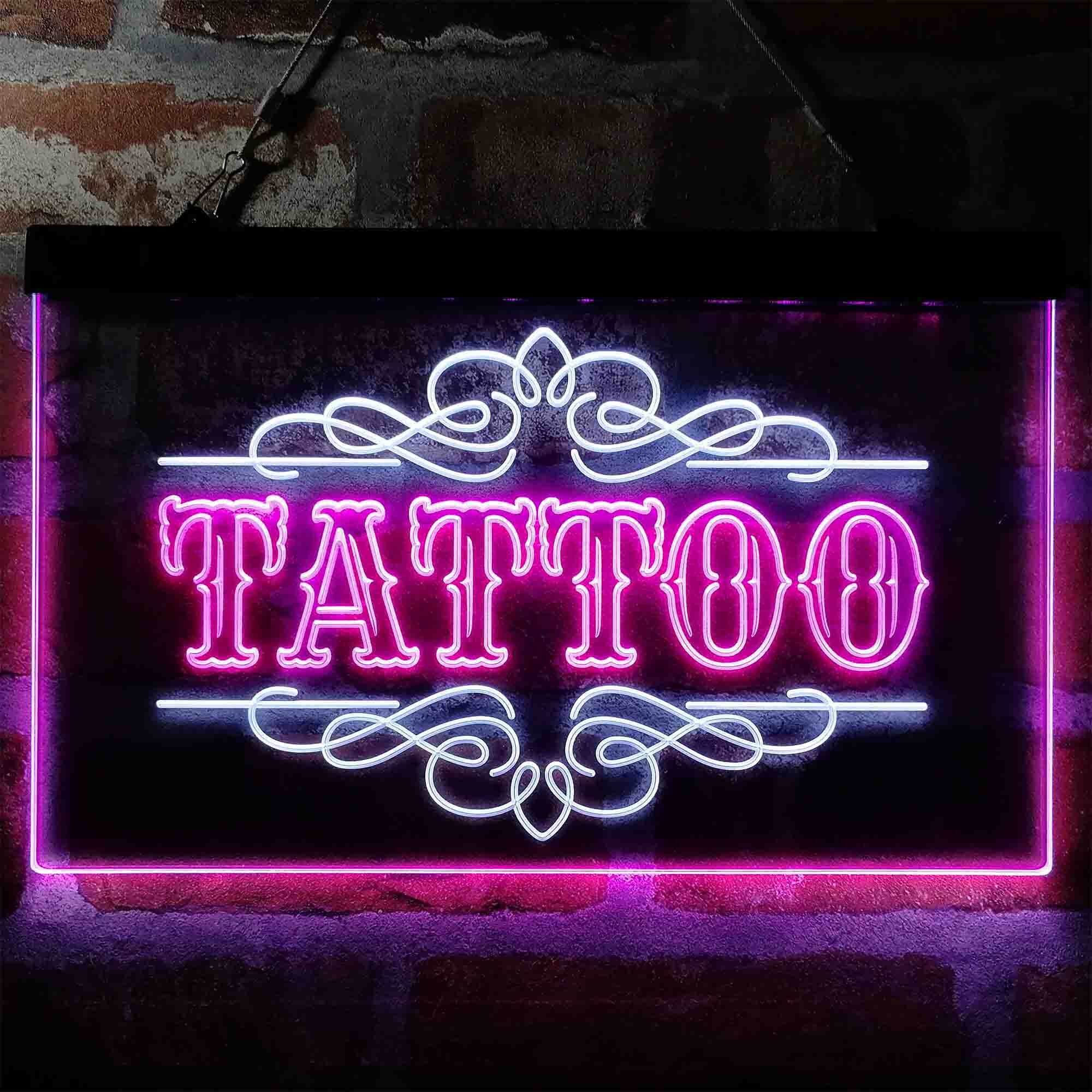Tattoo Art Decoration Display Dual Color LED Neon Sign St6-i4013