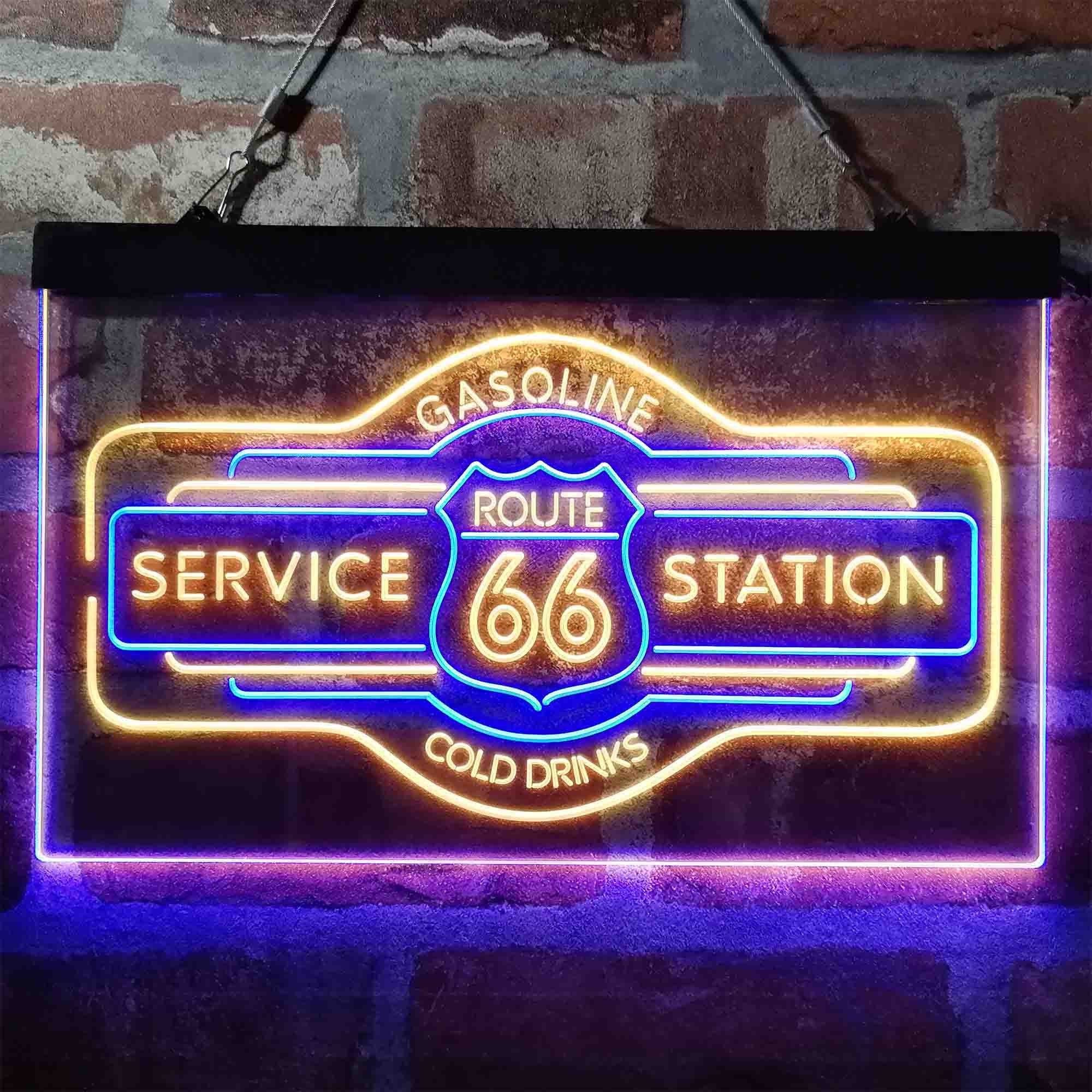 Route 66 Gasoline Dual Color LED Neon Sign St6-i3982 - Etsy