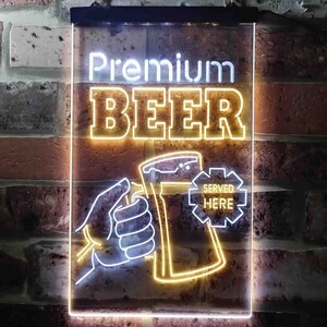 Premium Beer Served Here Bar Dual Color LED Neon Sign St6-i3671 - Etsy