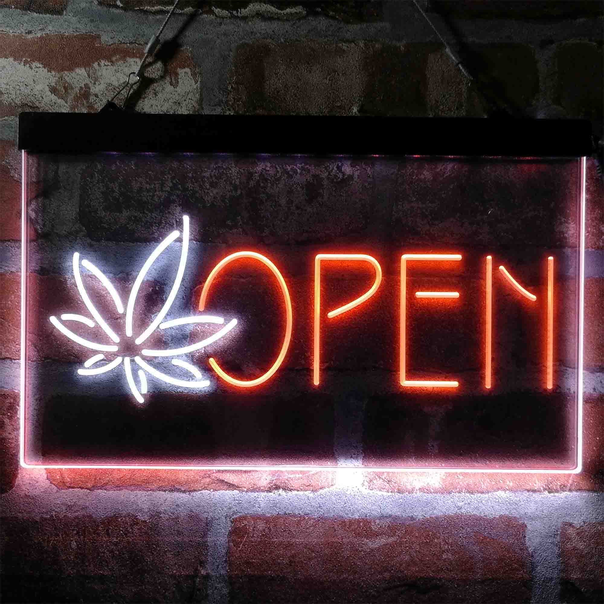 Hemp Leaf Open Shop Display Dual Color LED Neon Sign St6-i4025 - Etsy