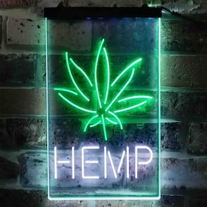 Hemp Leaf Dual Color LED Neon Sign st6-i3828