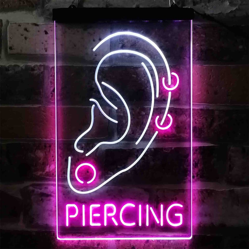 Ear Piercing Display Tattoo Shop Dual Color LED Sign st6i3880 Etsy