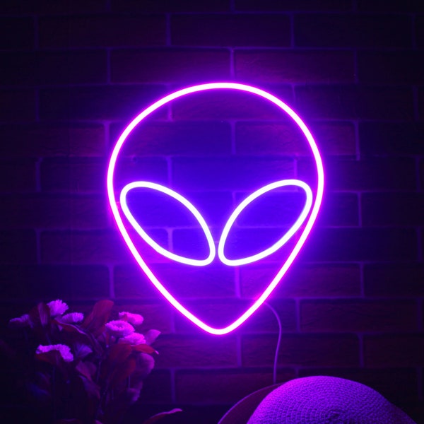 Alien Face Kid Room Flex Silicone LED Neon Sign st16-fnu0061