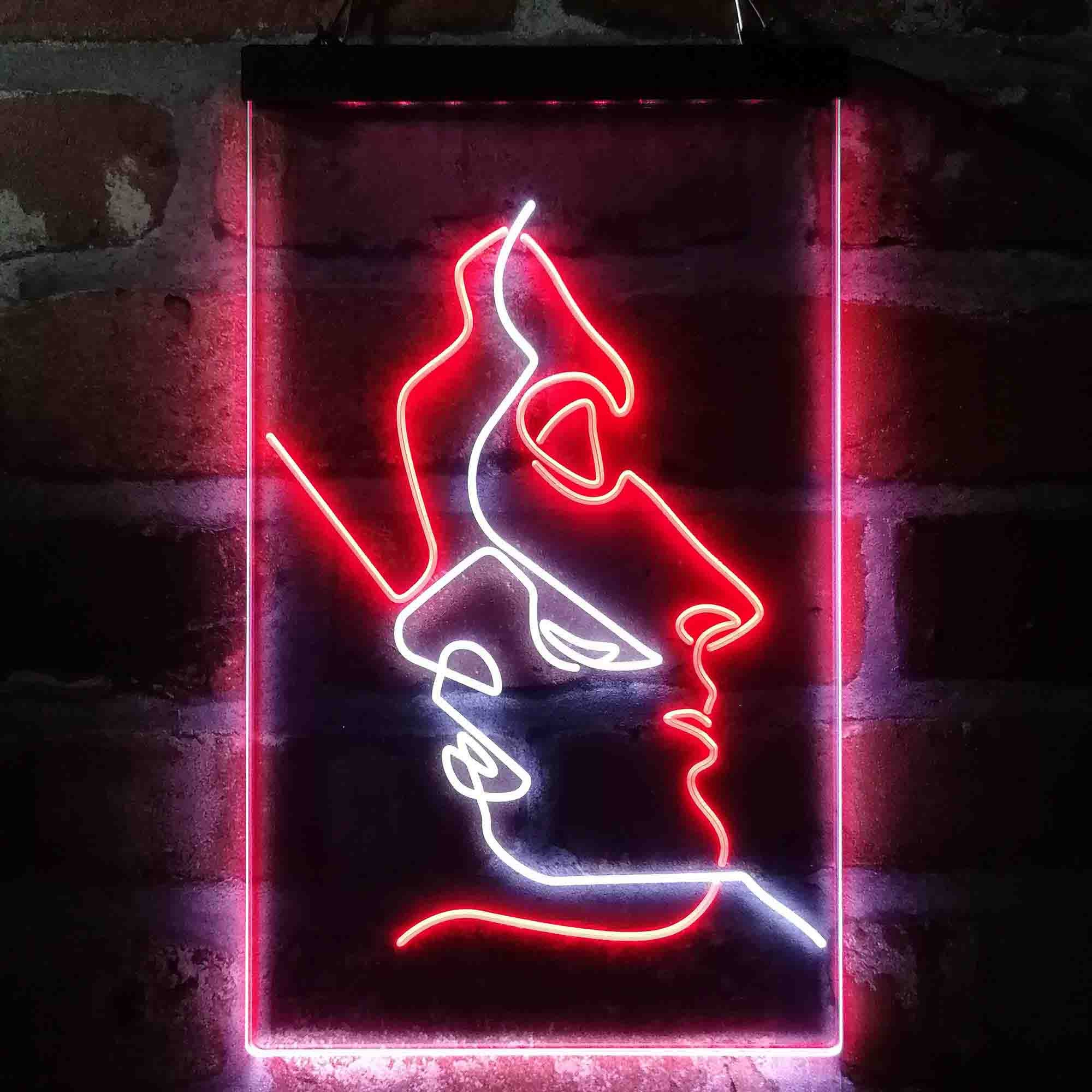 Women Beautiful Faces Living Room Decoration Dual Color LED Sign St6 ...