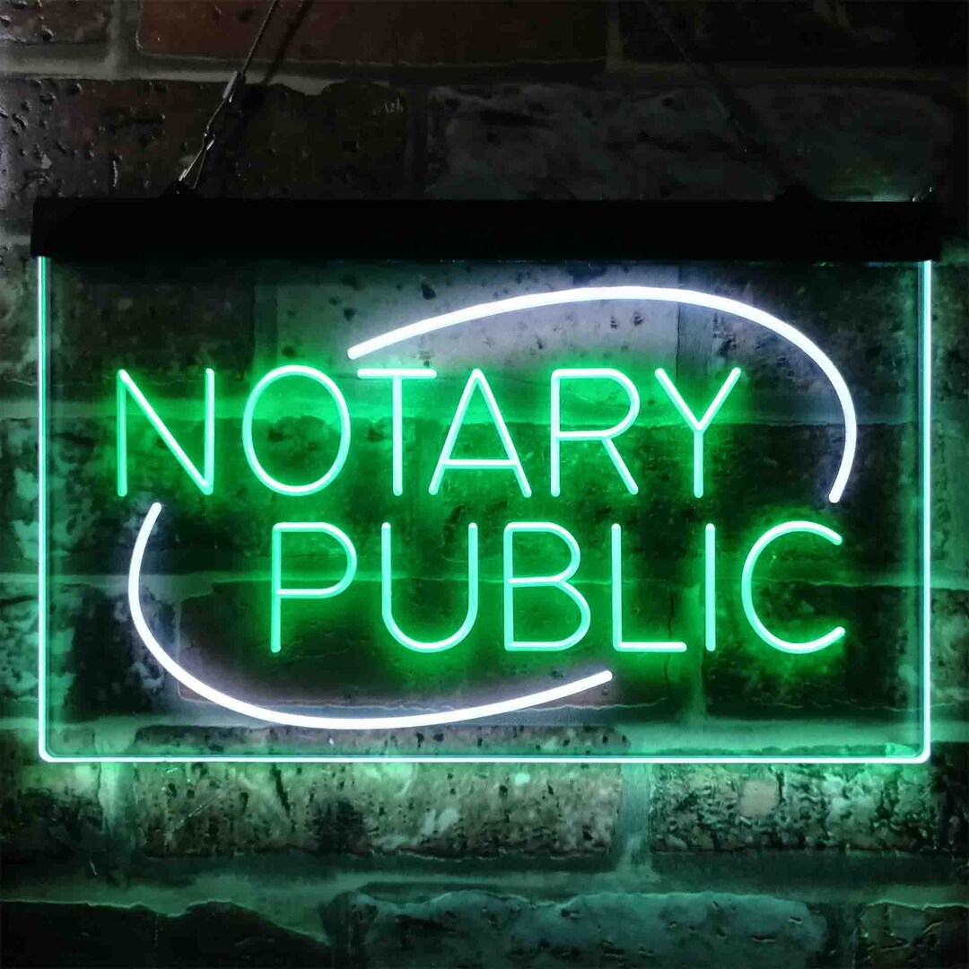 Notary Public Dual Color LED Neon Sign St6-i3860 Etsy Israel