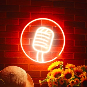 Microphone Decoration Flex Silicone LED Neon Sign st16-fnu0381
