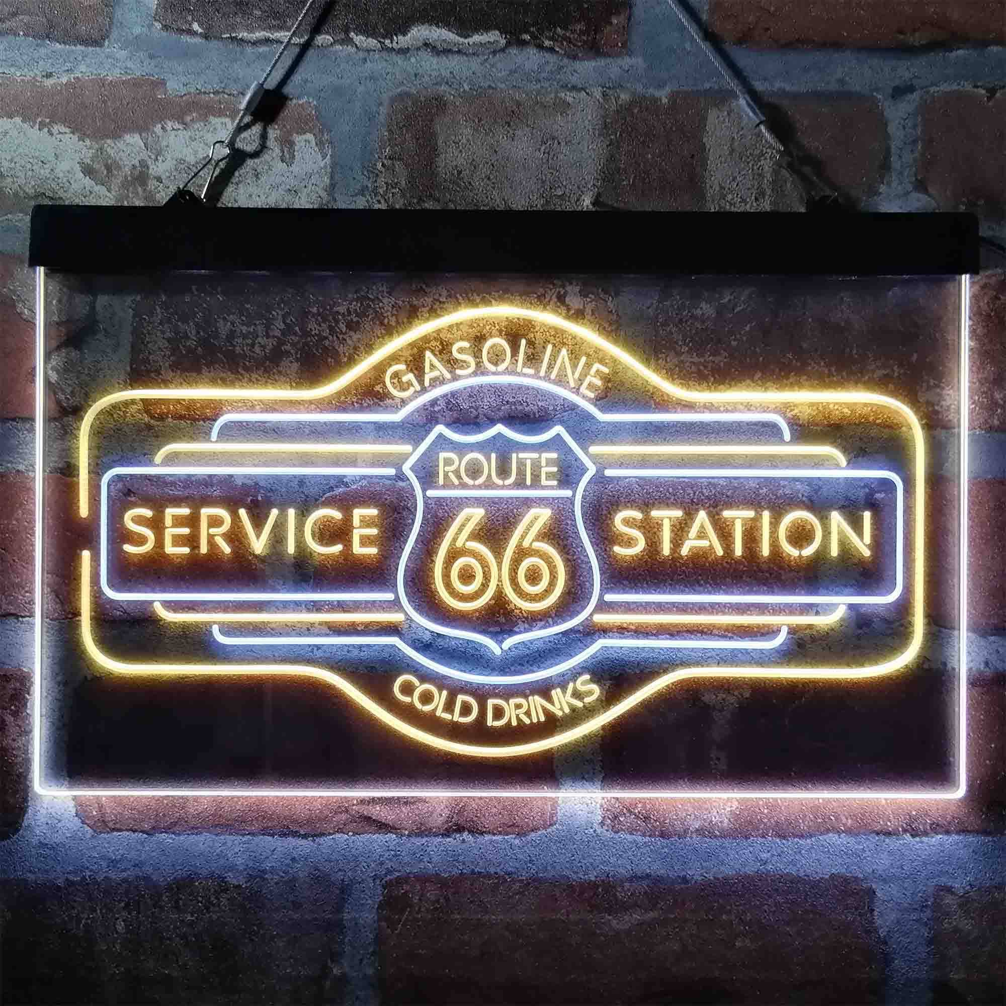 Route 66 Gasoline Dual Color LED Neon Sign St6-i3982 - Etsy