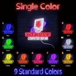 Name Personalized Computer Repair Shop Extra-large Ultra-bright LED ...