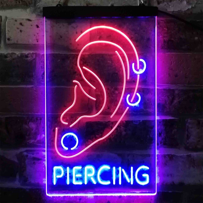 Ear Piercing Display Tattoo Shop Dual Color LED Sign St6i3880 Etsy