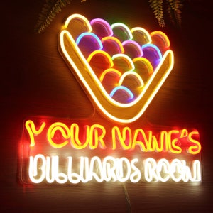 Name Personalized Billiards Room Extra-Large Ultra-Bright LED Neon Sign st16-fn-p0022-tm