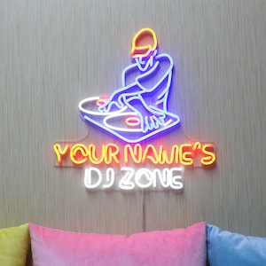 Name Personalized DJ Zone Music Disco Extra-Large Ultra-Bright LED Neon Sign st16-fn-q0009-tm