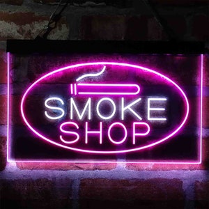 Smoke Shop Zigarettenraum Dual Color LED Neon Zeichen st6-i4034